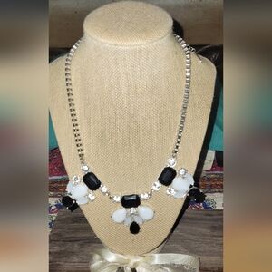 Avenue Black and White Gemstone Necklace